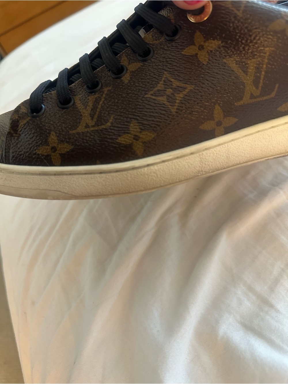 Louis Vuitton Brown Monogram Leather Low-Top Sneakers - Picture 7 of 9